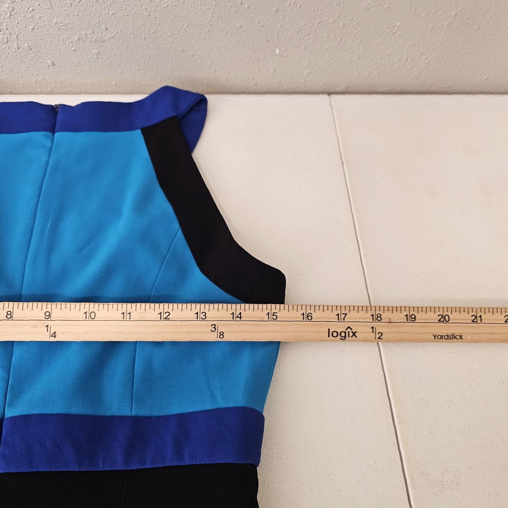 Calvin Klein Dress Womens 2 Blue Black Colorblock Sleeveless Sheath Career  Dress Colorblock Blue Black Sleeveless