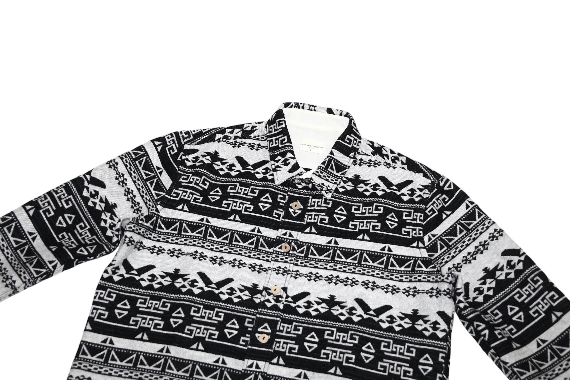 Flannel DEADSTOCK! GERMAN GARMENT Berlin Rugged Flannel Aztec Shirt Size US L / EU 52-54 / 3 - 2 Thumbnail