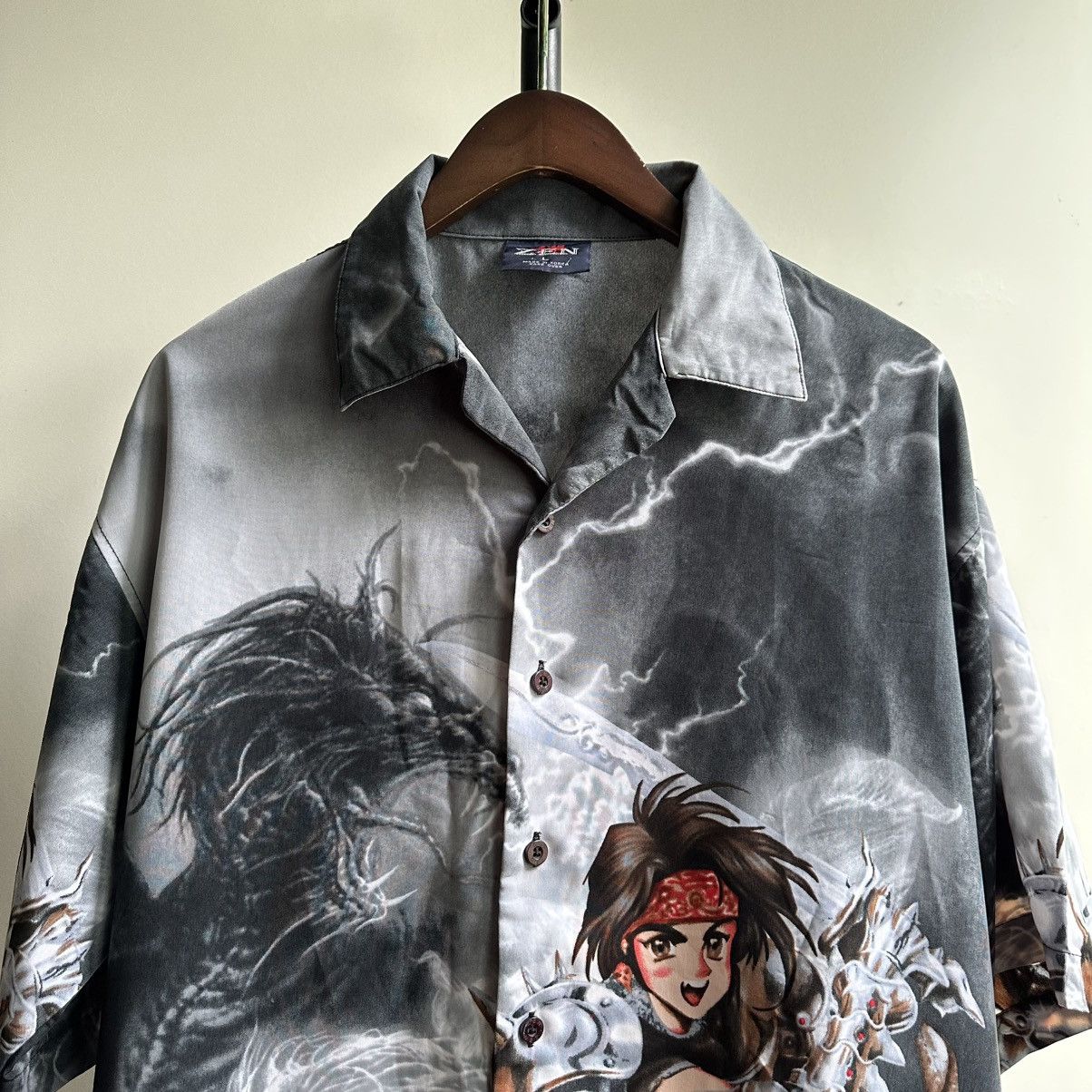 Japanese Brand Vintage 2000s Anime Dragon Japanese Style AOP Graphic Shirt Size US L / EU 52-54 / 3 - 2 Thumbnail