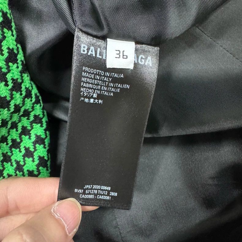Balenciaga Balenciaga Hourglass Green Plaid Jacket Size XS / US 0-2 / IT 36-38 - 6 Thumbnail