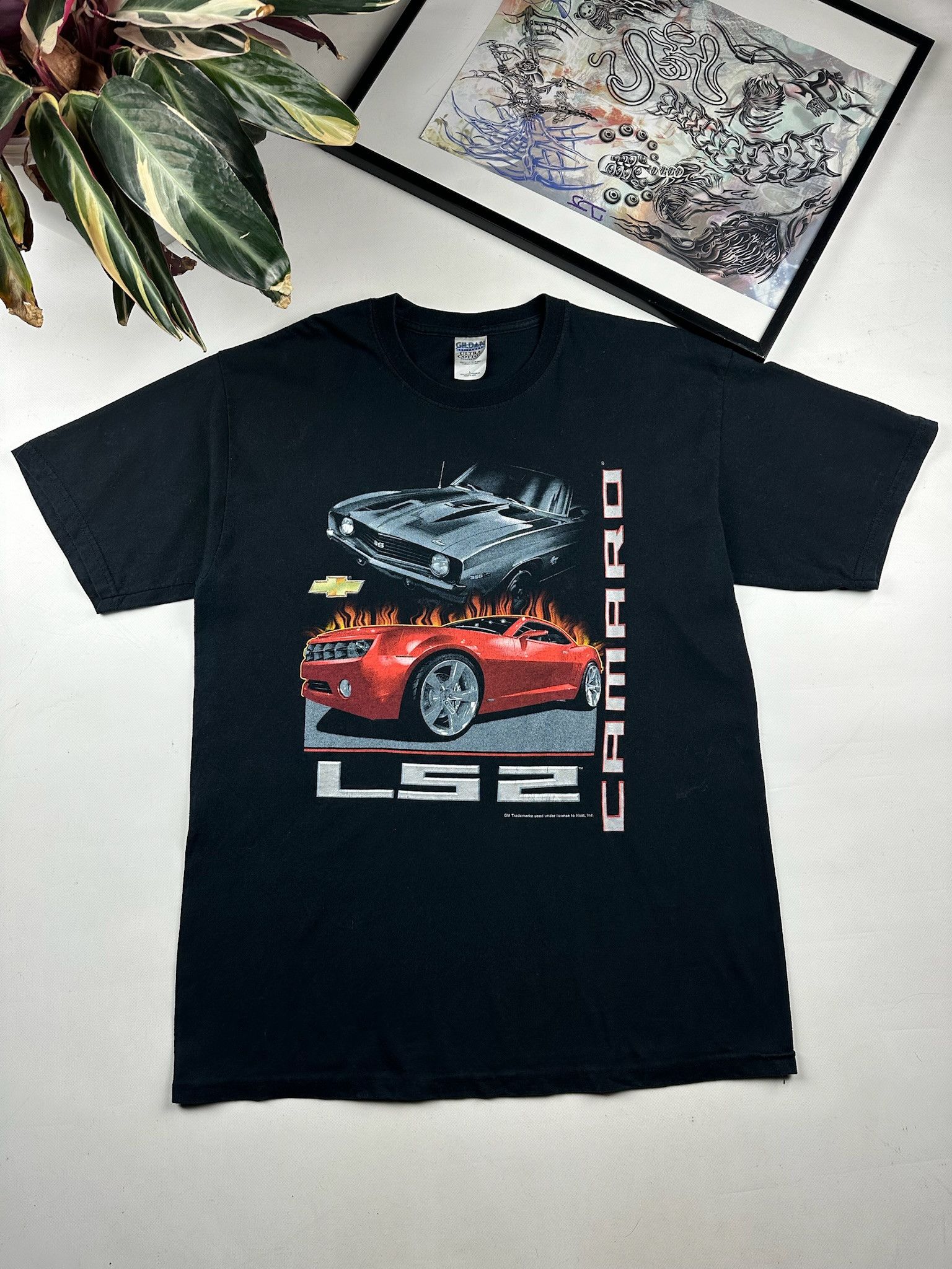 Chevrolet Vintage Y2K Chevrolet Camaro Flame T Shirt Faded Black Size US L / EU 52-54 / 3 - 1 Thumbnail