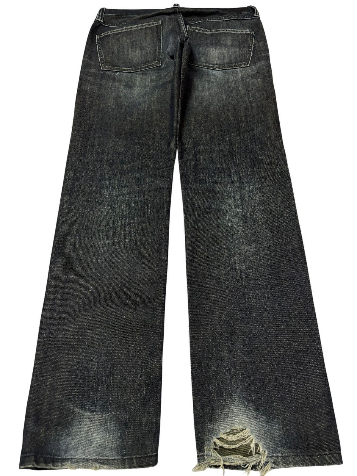 Japanese Brand Vtg Back Number Japan Faded Distressed Jeans Size US 31 - 2 Thumbnail
