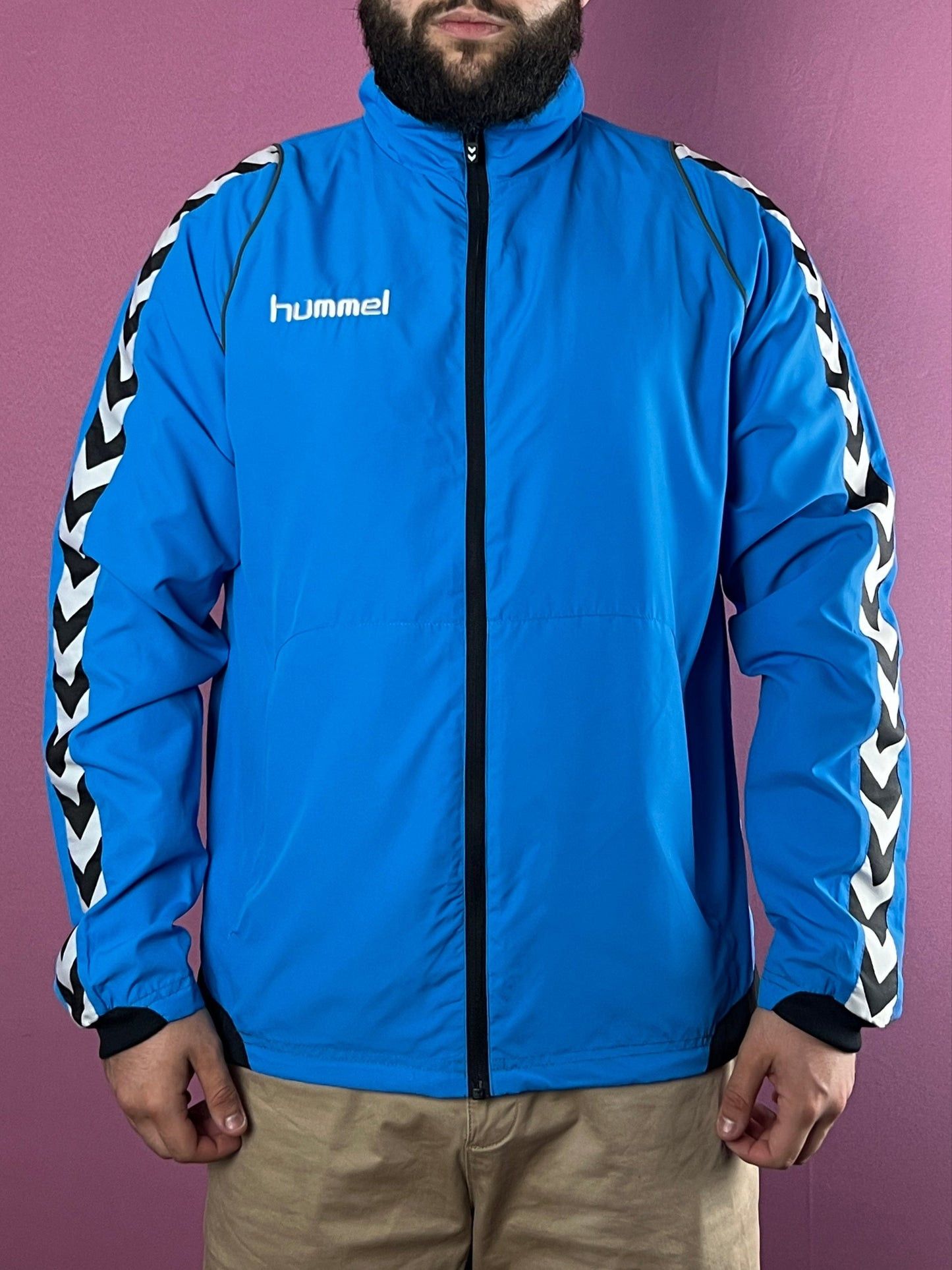 Hummel × Vintage Hummel Vintage Men's Side Tape Running Windbreaker Jacket-L Size US M / EU 48-50 / 2 - 2 Thumbnail