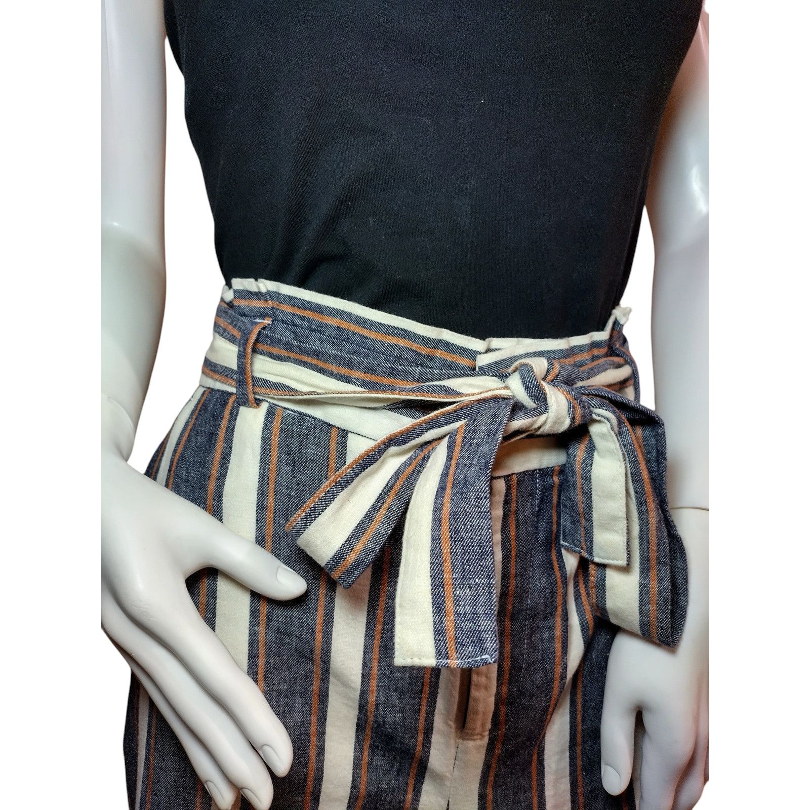 Banana Republic NWT Banana Republic Womens Blue Stripes wide Leg Pants Sz 12 Size 34" / US 12 / IT 48 - 2 Thumbnail
