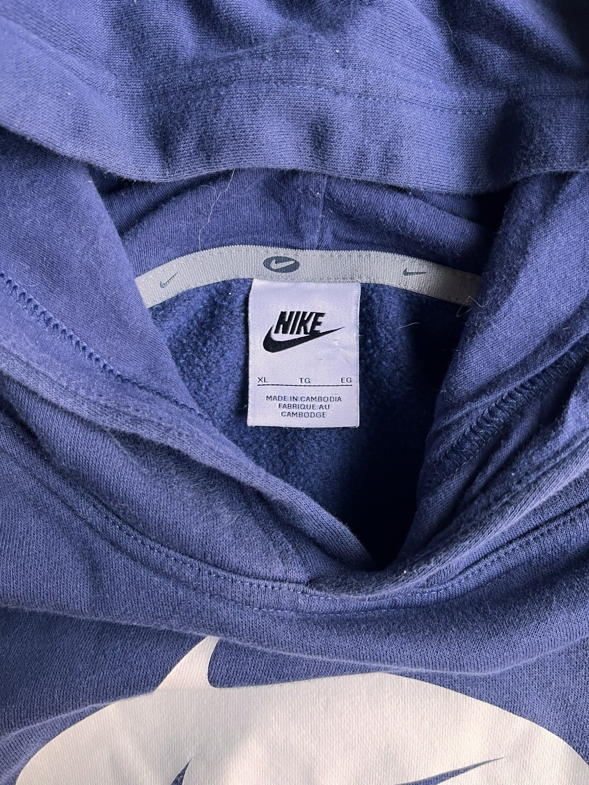 Nike Nike Gym Athletic Navy Blue Hoodie With White Swoosh Size US XL / EU 56 / 4 - 5 Thumbnail