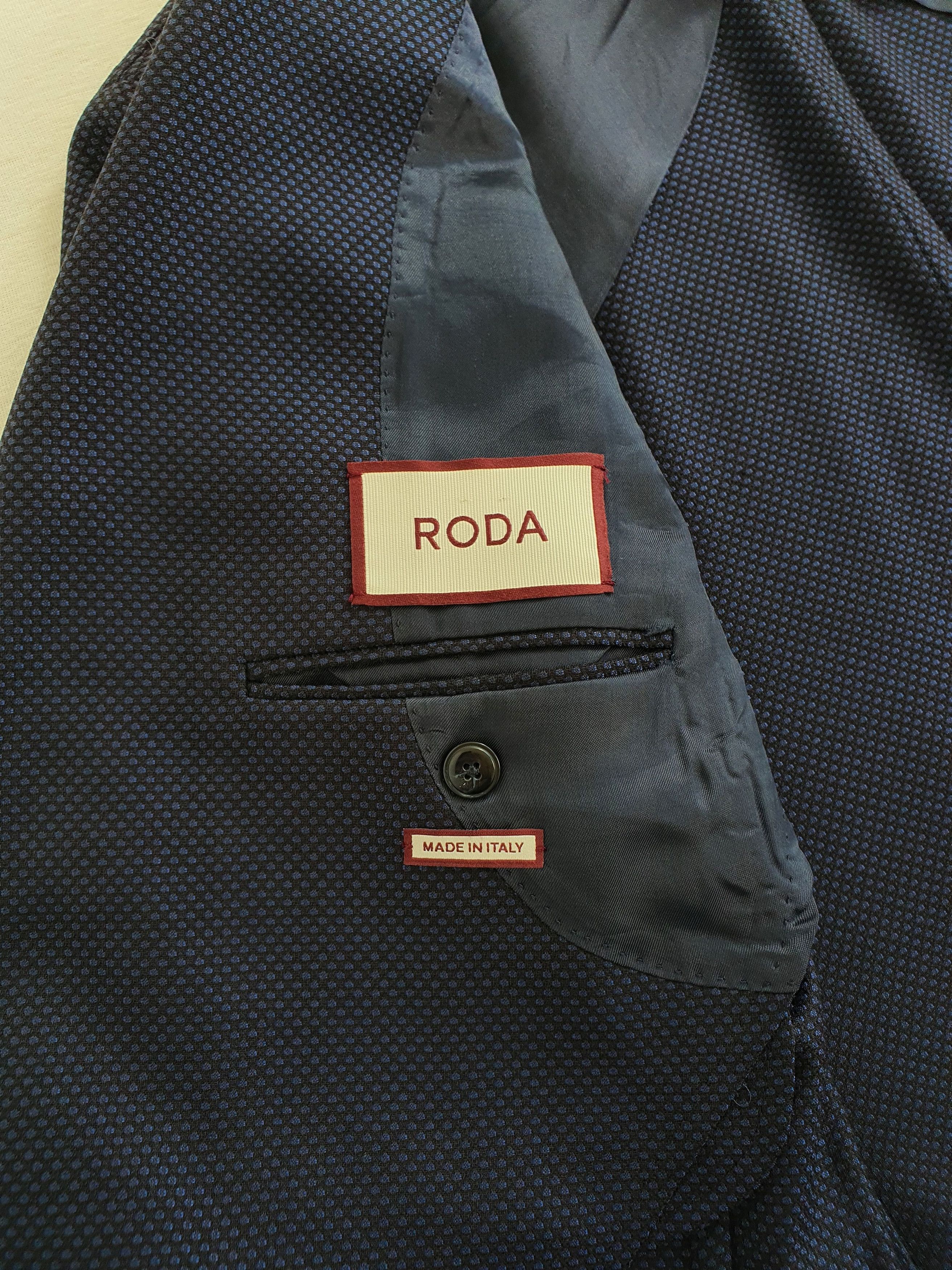 RODA Navy Textured Bird's Eye - Slim fit, Lightweight Wool Size 40R - 5 Thumbnail