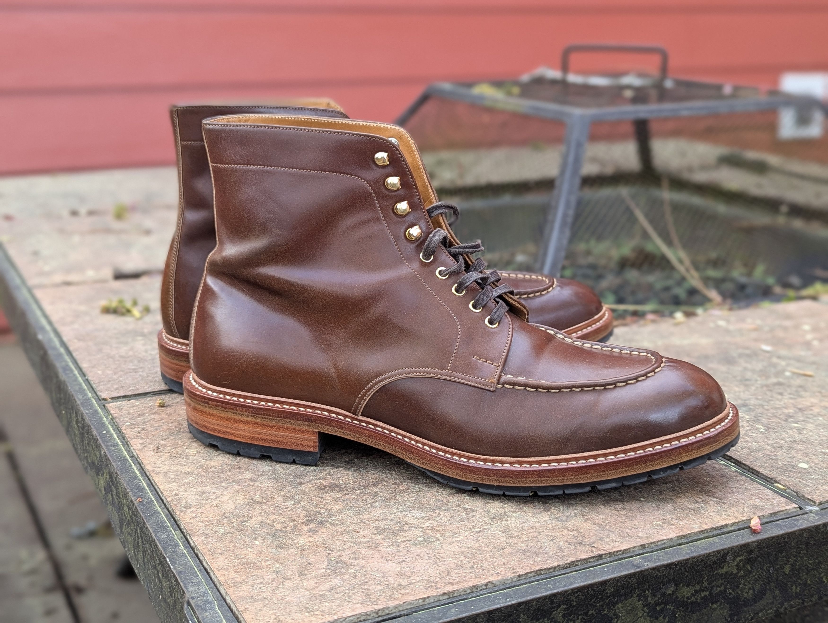 Edward Green Joe Works Shoemaker Chestnut Shell Cordovan Derbies Size 11 Size US 11 / EU 44 - 2 Thumbnail