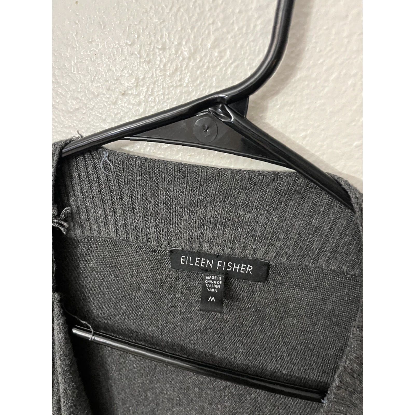 Eileen Fisher Eileen Fisher Cardigan Womens Medium Sweater Viscose Stretch Open Dark Gray Size M / US 6-8 / IT 42-44 - 2 Thumbnail