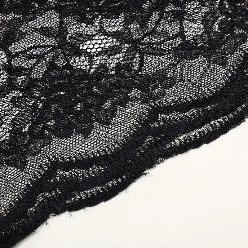 Vintage Black Flower Lace Scarf 🌺🧣 Size ONE SIZE - 5 Thumbnail