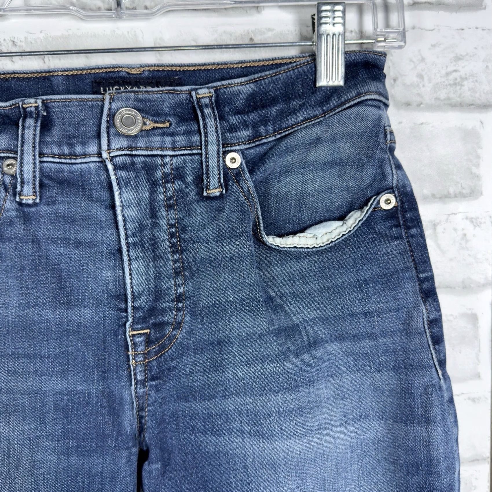 Lucky Brand Lucky Brand Jeans Blue Cotton Womens Size 2 Regular Straight Jeans Size 26" / US 2 / IT 38 - 2 Thumbnail