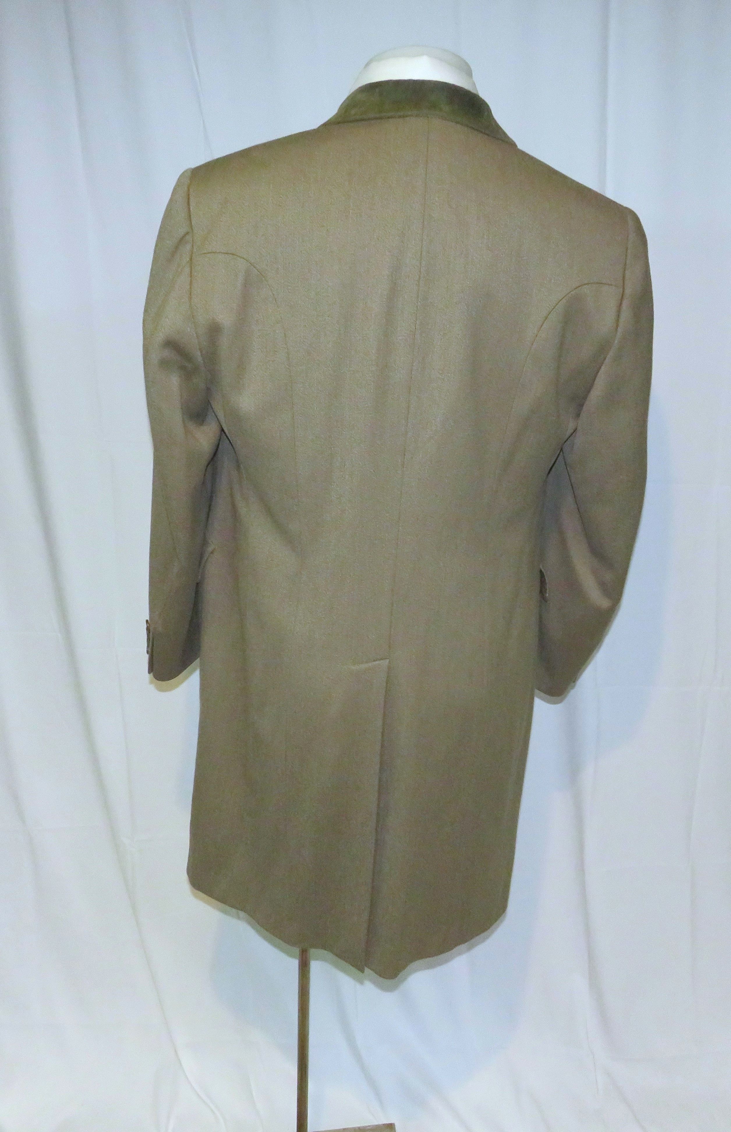 Paul Stuart Taupe Gabardine Velvet Collar Chesterfield 40S Size US M / EU 48-50 / 2 - 9 Thumbnail