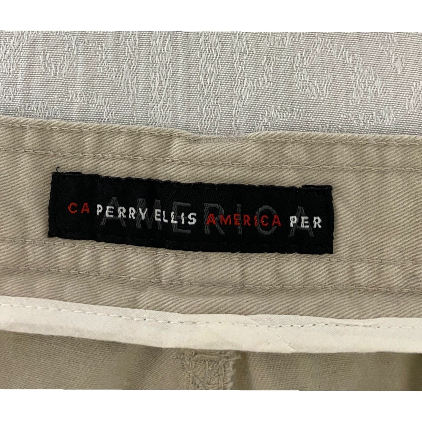 Perry Ellis Perry Ellis America Mens Cargo Shorts Khaki Cotton 38 Tan Beige Regular 6-Pocket Utility Workwear Casual Size US 38 / EU 54 - 3 Thumbnail