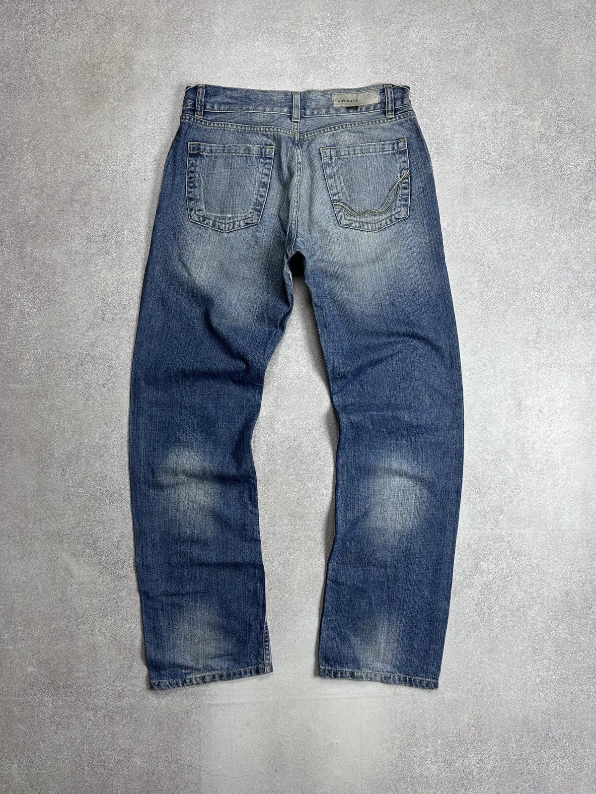Iceberg Vintage 90s Iceberg Patchwork Baggy Jeans 33 Size US 33 - 2 Thumbnail