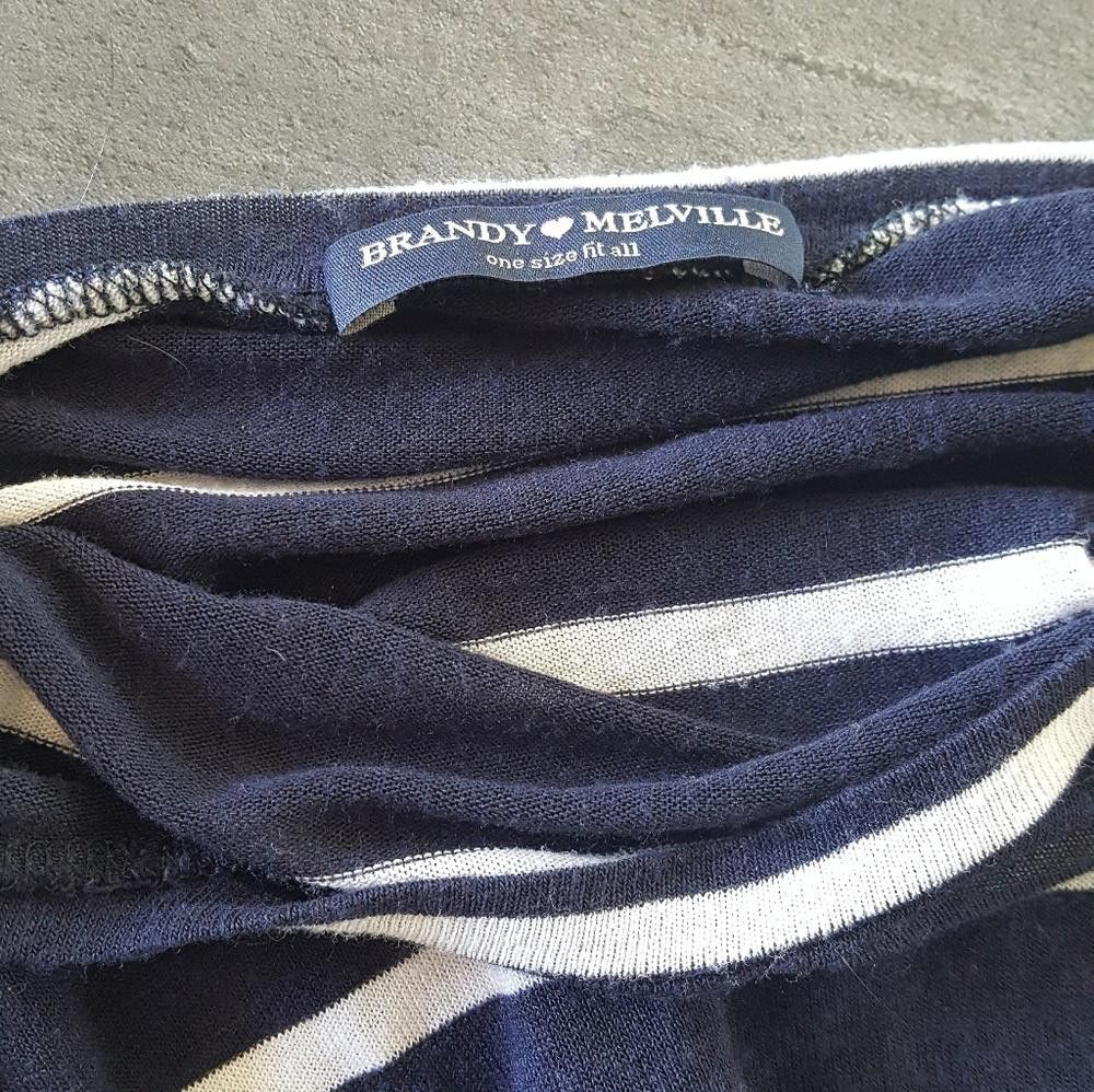 Designer Navy White Striped Melville Short Sleeve Size ONE SIZE - 3 Thumbnail