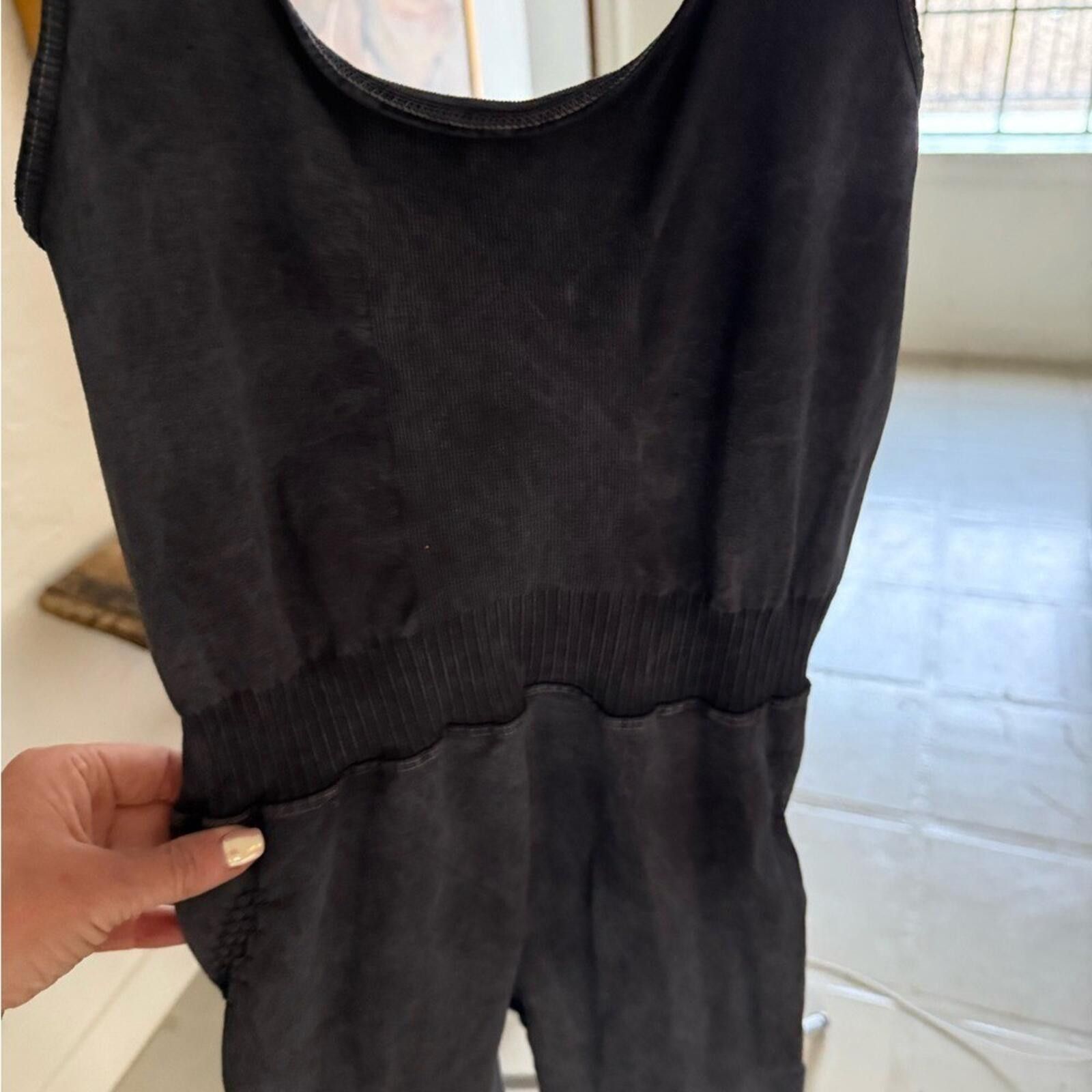 Free People Free People $98 Good Karma Jumpsuit Washed Black M/L NWOT Size 32" / US 10 / IT 46 - 6 Thumbnail