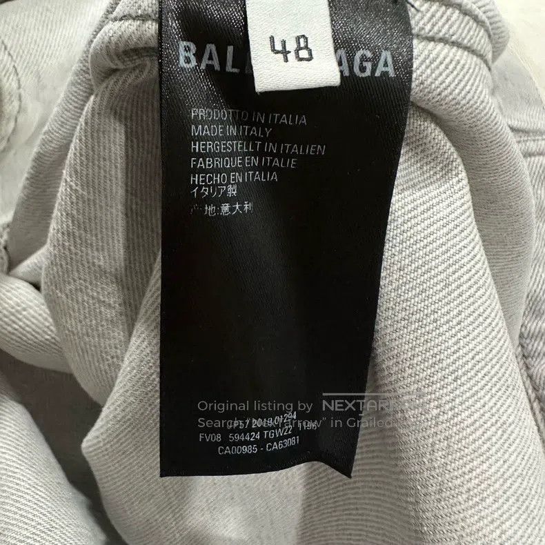 Balenciaga Balenciaga Denim Jacket with Embroidered Logo and Distress Size US M / EU 48-50 / 2 - 6 Thumbnail