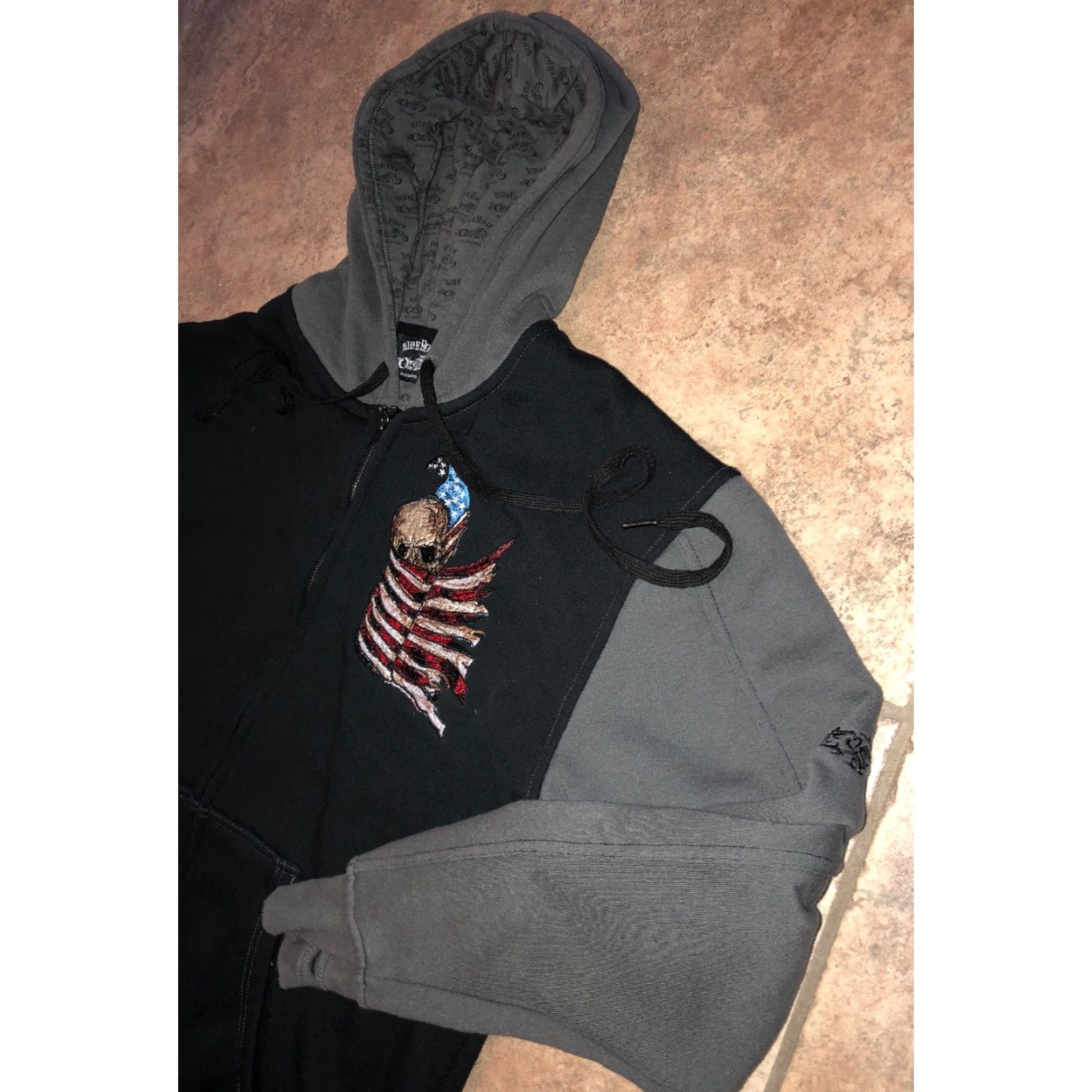 Vintage RideRdie Hoodie Size M Black Embroidered America Skull Graphic Mens Size US M / EU 48-50 / 2 - 3 Thumbnail
