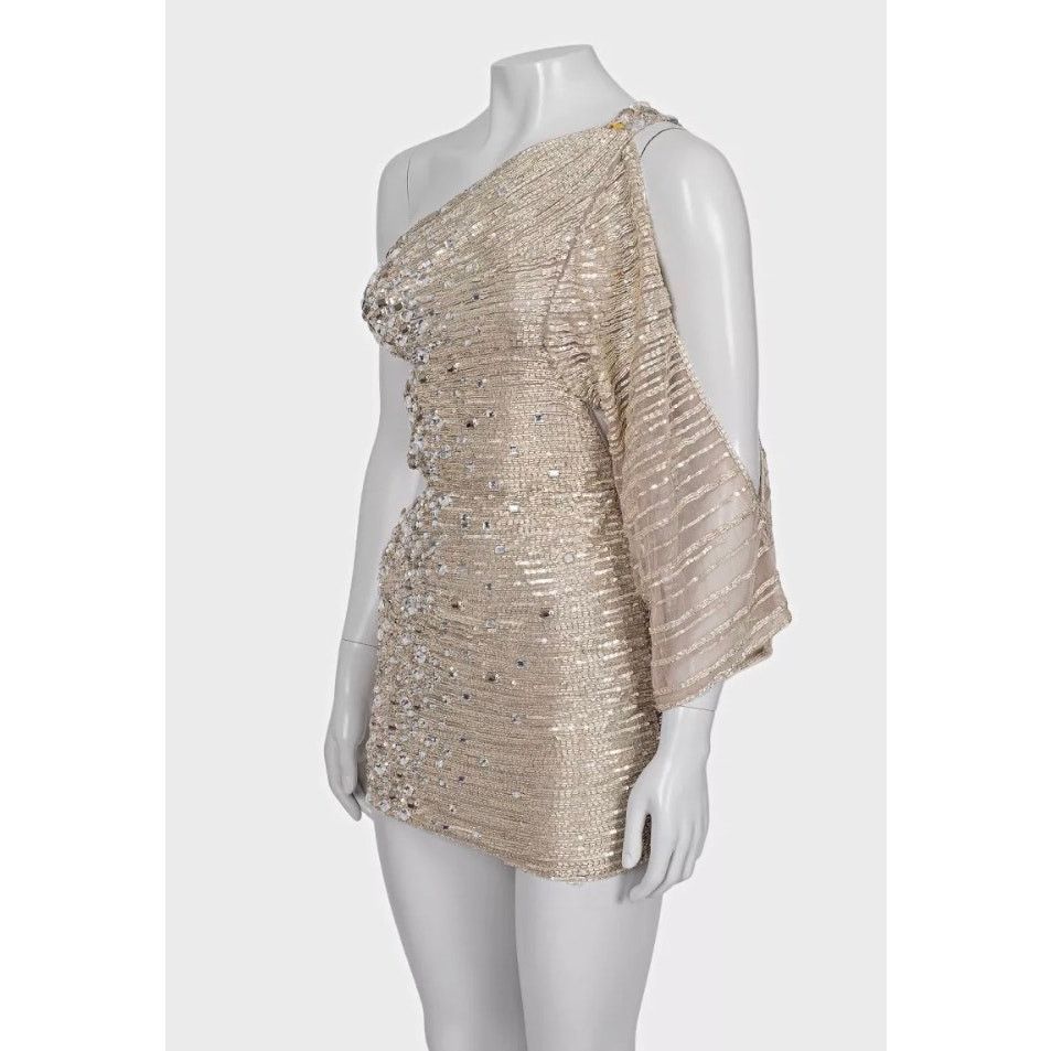 Zuhair Murad Zuhair Murad Silver Beaded Cocktail Dress - Size S Size XS / US 0-2 / IT 36-38 - 2 Thumbnail