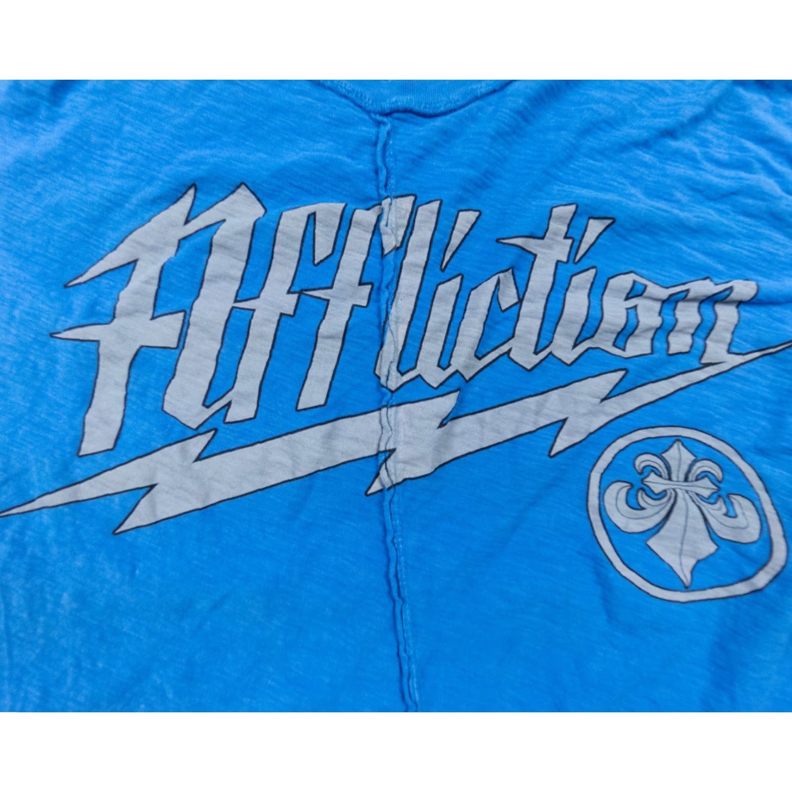Affliction Affliction Shirt Mens Large Blue Graphic Tee Distressed Grunge Crewneck Adult Size US L / EU 52-54 / 3 - 2 Thumbnail