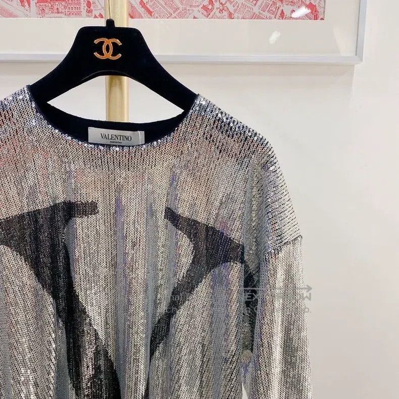 Valentino Silver sequins embellish the top