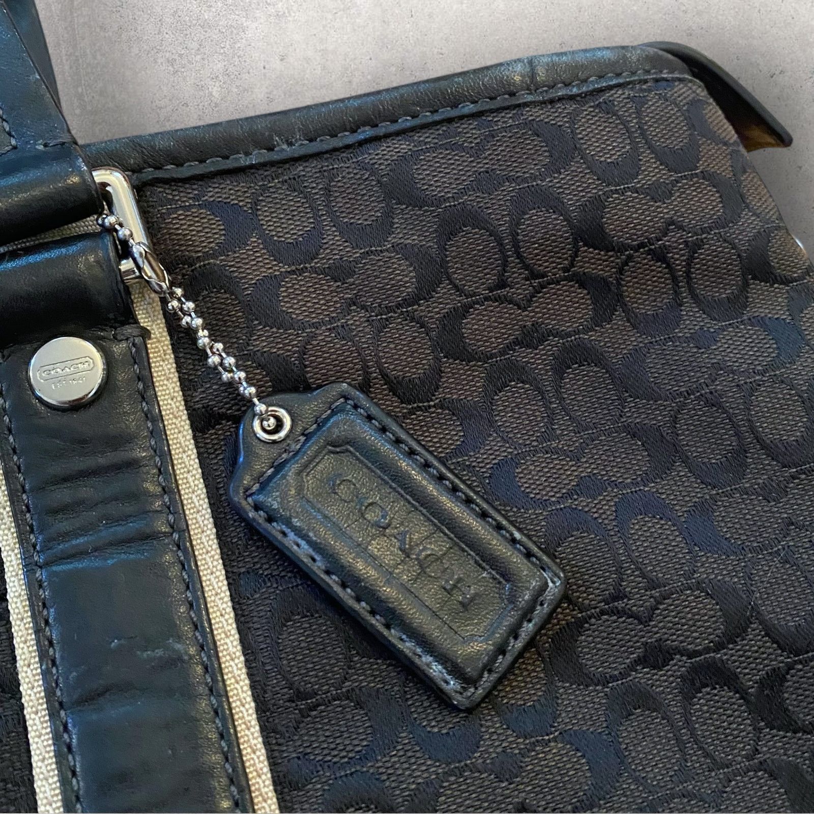 Coach Monogram Tote Bag Extra Large Canvas Leather