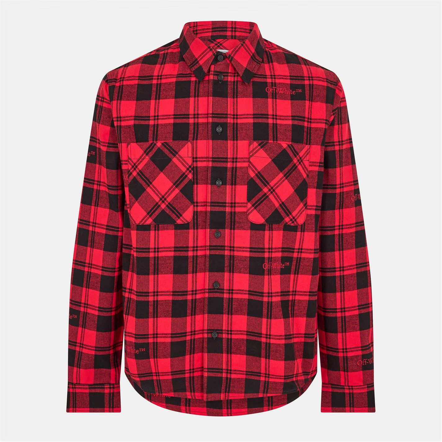 Off-White o1g2r1mq0326 Check Plaid Shirt in Red/Black Size US S / EU 44-46 / 1 - 1 Thumbnail