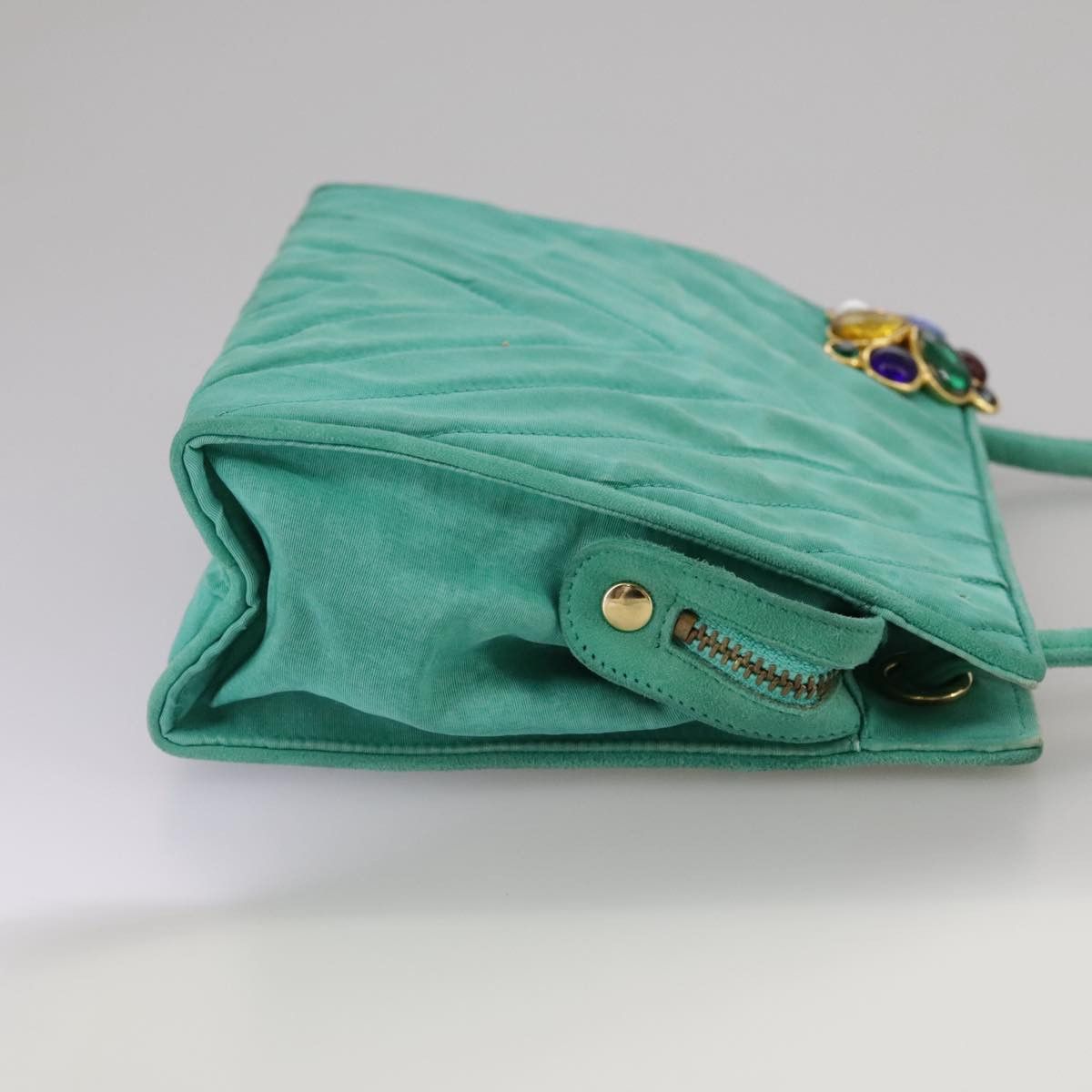 Chanel CHANEL V Stitch Shoulder Bag Nylon Green Gold CC Size ONE SIZE - 5 Thumbnail