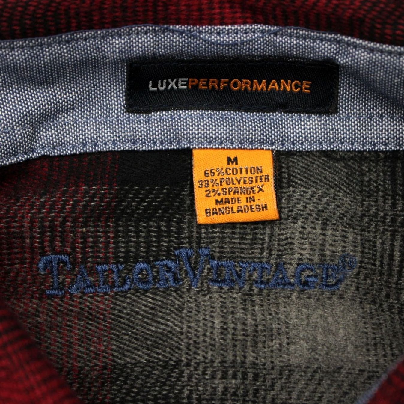 Vintage Tailor Vintage Button-Up Shirt Mens Medium Red/Black Plaid Cotton Lightweight L/S NWT Casual Workwear Size US M / EU 48-50 / 2 - 7 Thumbnail