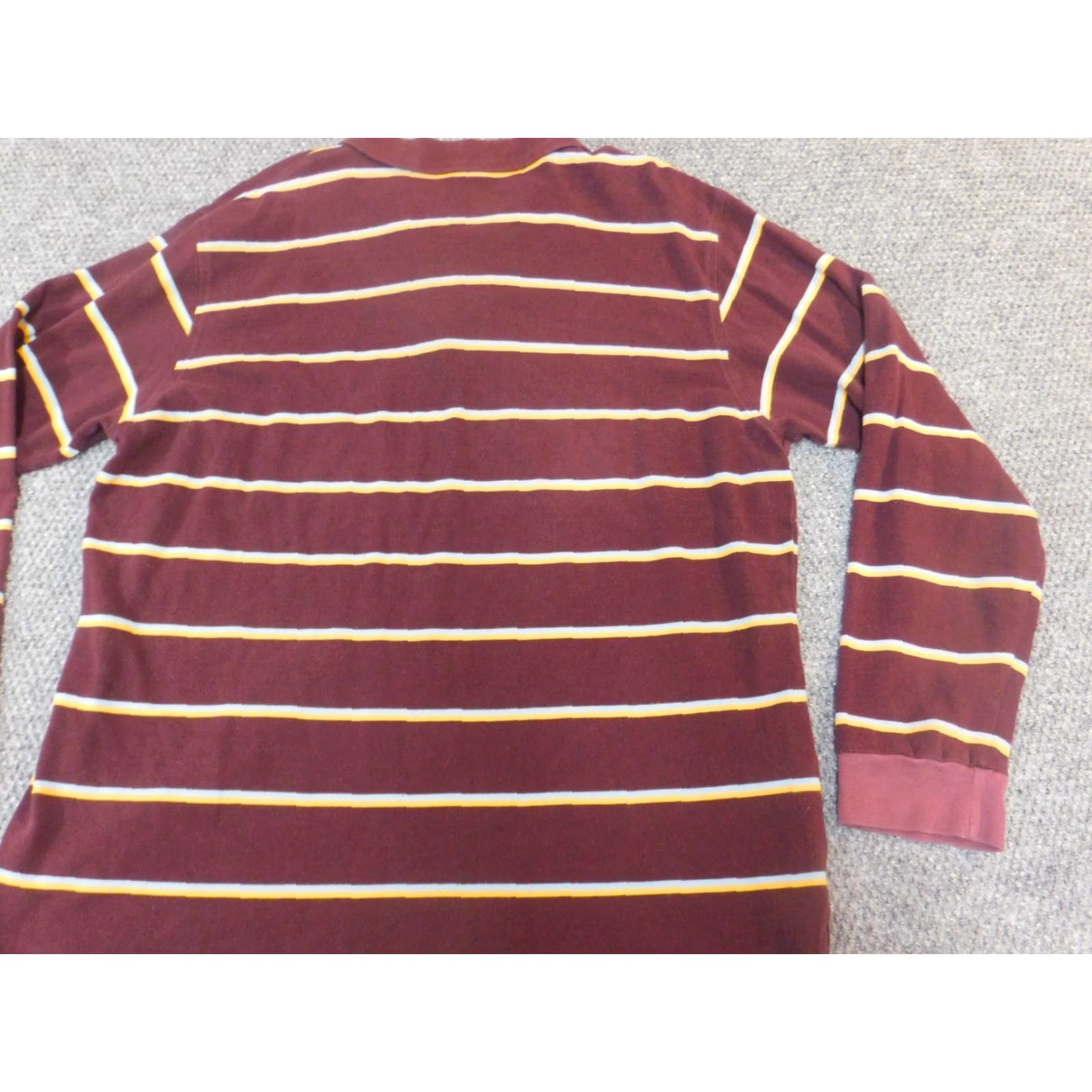 Vintage Steve & Barry's Mens Shirt Polo XL Red Striped Long Sleeve Classic Knit Blended Fabric Logo Button Closure Size US XL / EU 56 / 4 - 7 Thumbnail