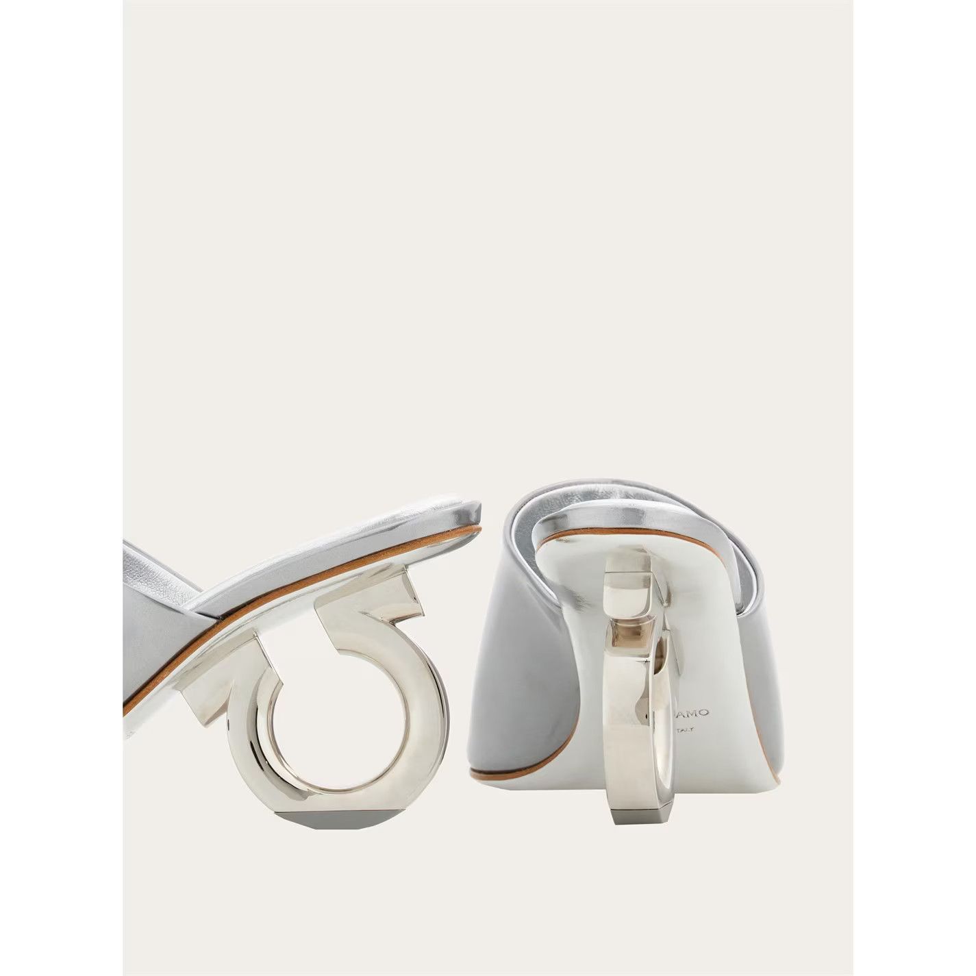 Salvatore Ferragamo o1s1rm0924 Elina Mules in Silver Size US 8.5 / IT 38.5 - 4 Thumbnail