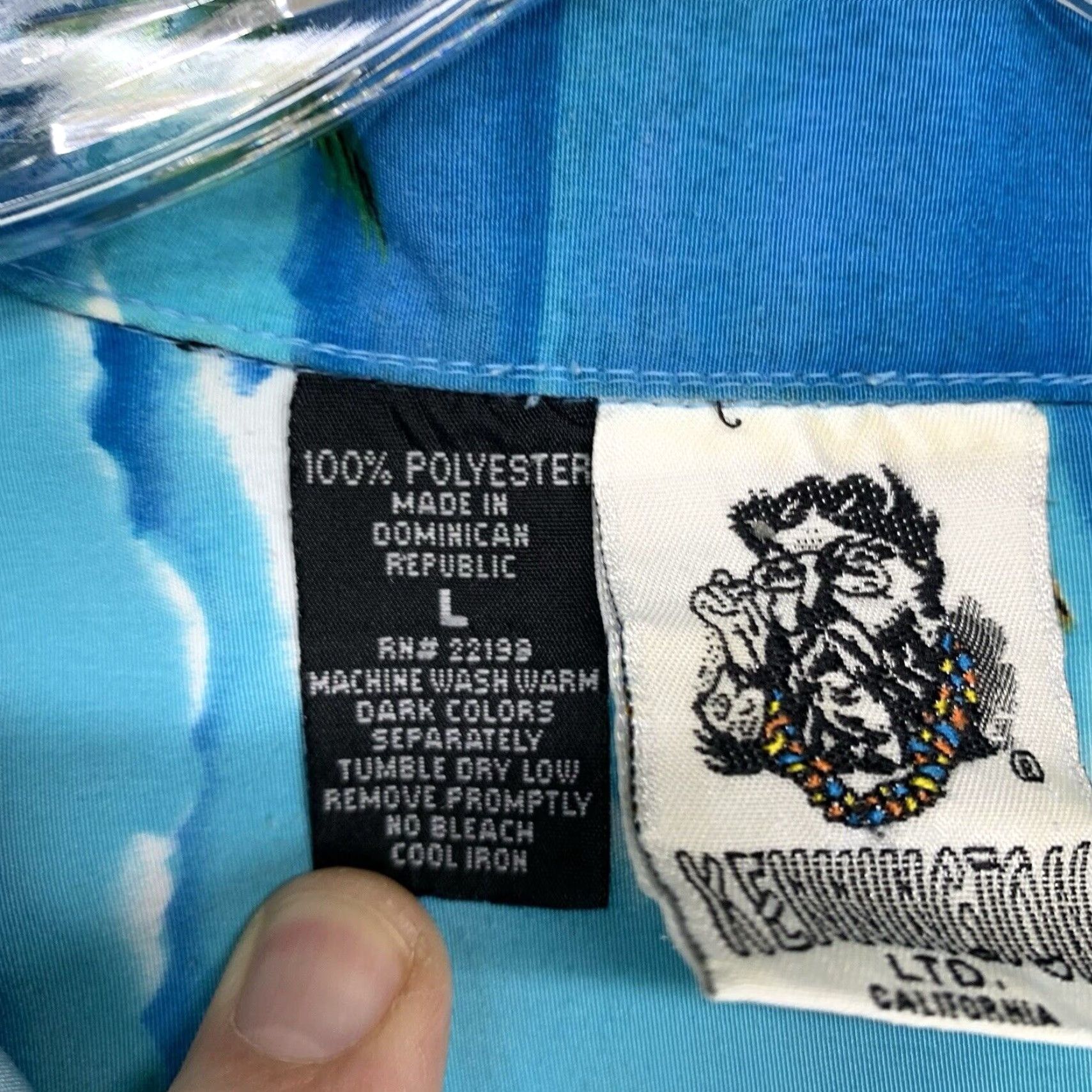 Vintage VINTAGE Kennington California Hawaiian Shirt Mens L Blue Hibiscus Surfer Wrap Button-Up Short Sleeve Floral 80s 90s Aloha Luau Vacation Hula Girl Size US L / EU 52-54 / 3 - 4 Thumbnail
