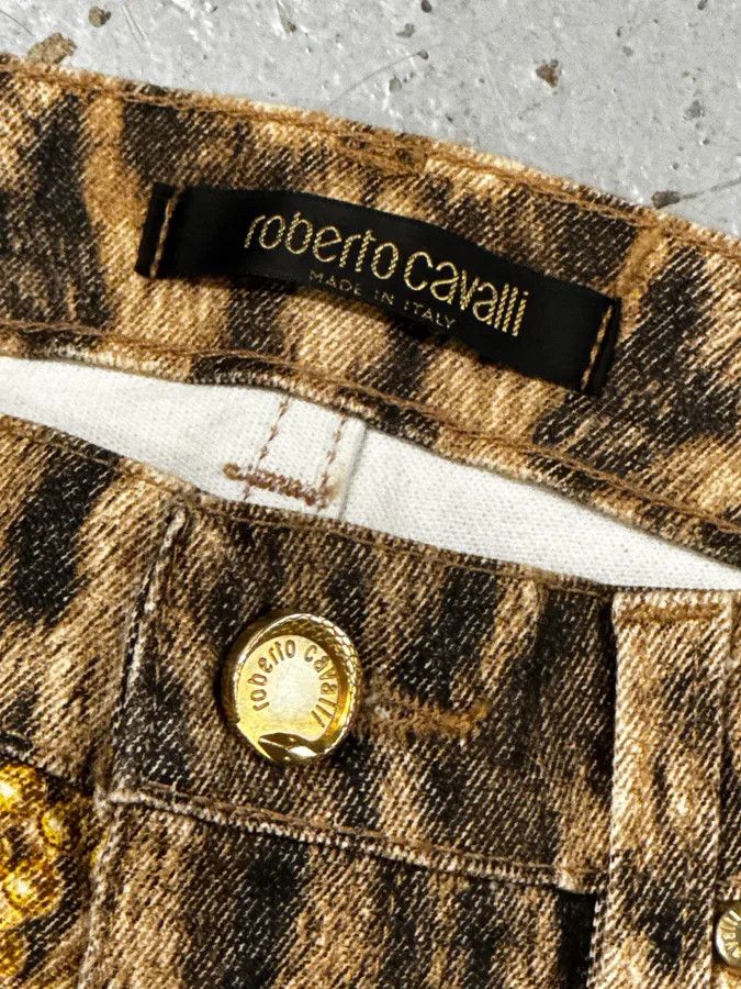 Roberto Cavalli 2000s Roberto Cavalli Leopard & Gold Chains Pants Size 24" / US 00 / IT 34 - 12 Thumbnail