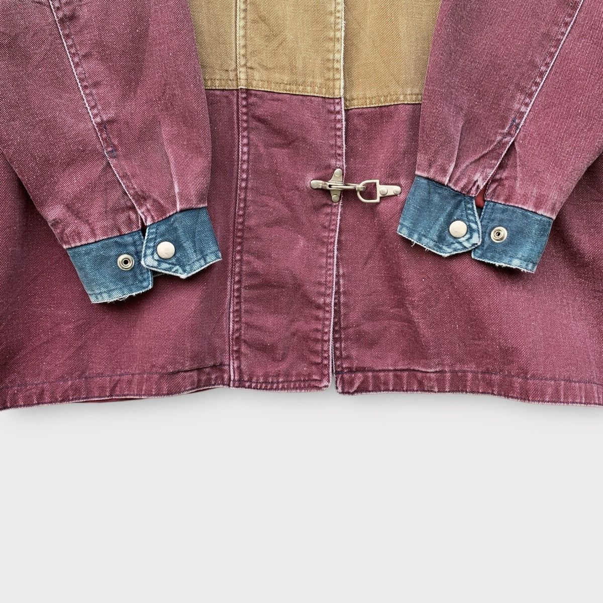 Vintage VINTAGE COLOUR BLOCK CLIMATE ZONE DENIM HOODIE JACKET Size US XL / EU 56 / 4 - 8 Thumbnail