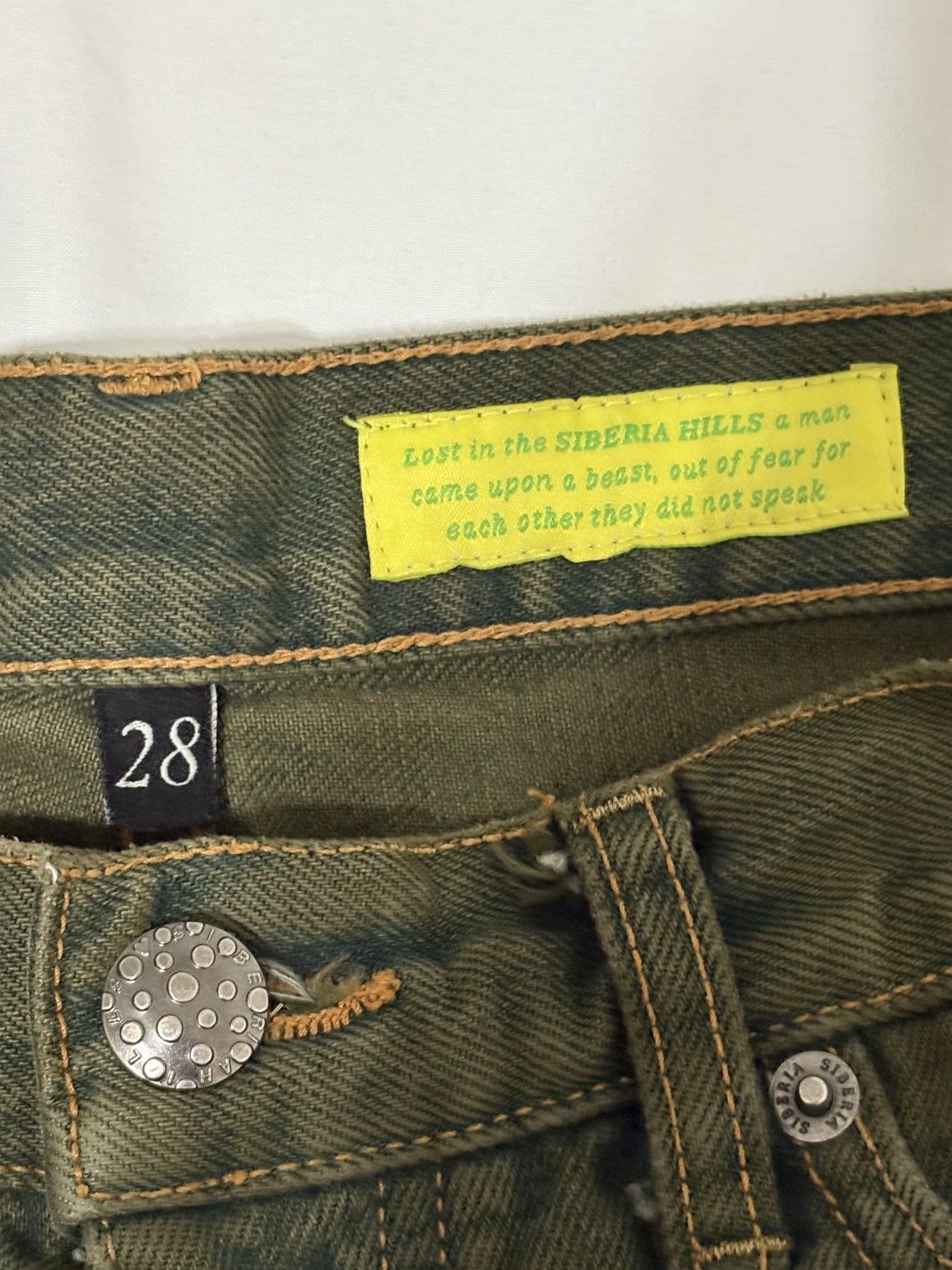 Siberia Hills SIBERIA HILLS CROSS STITCH GREEN DENIM Size US 28 / EU 44 - 3 Thumbnail