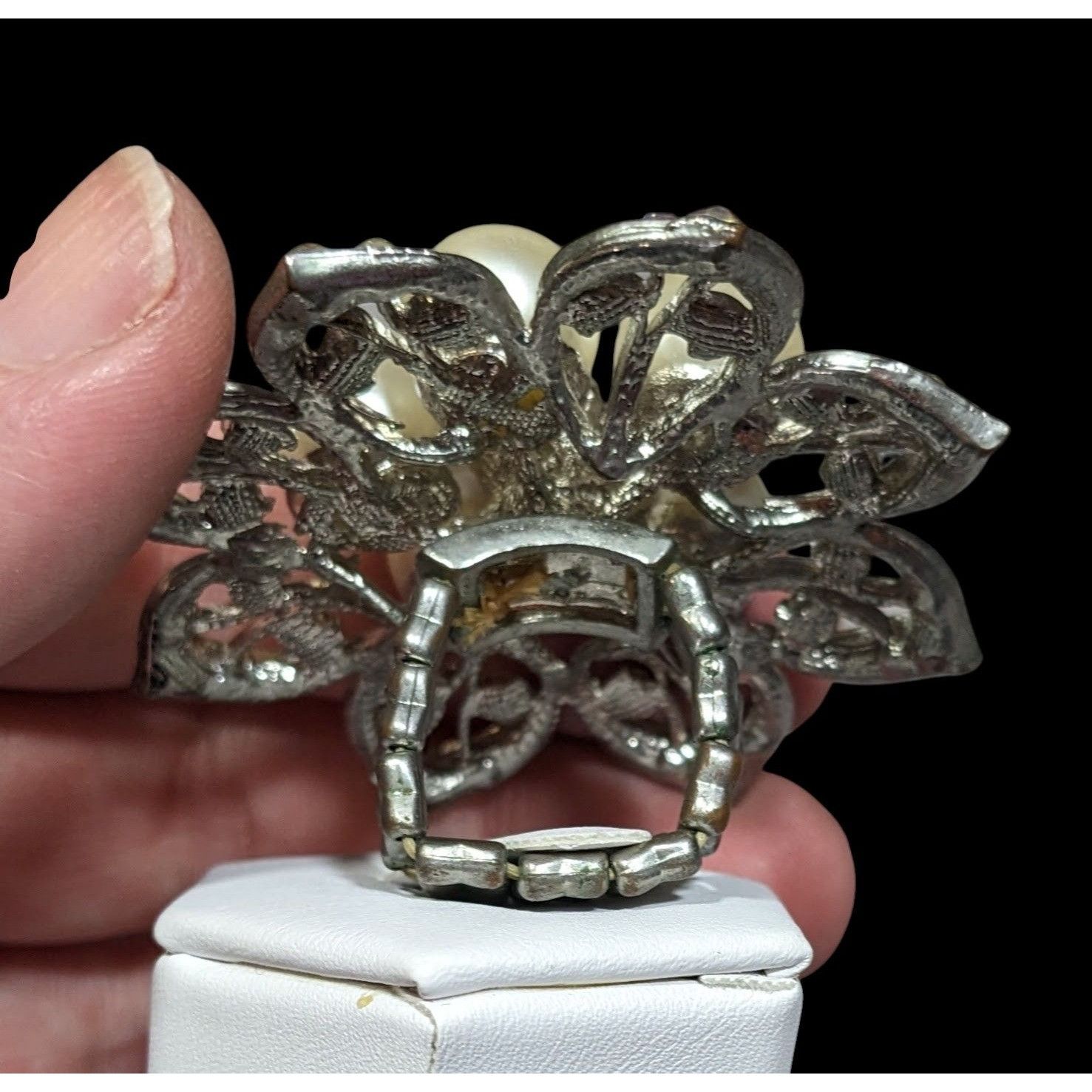 Other Whimsical Fairycore Floral AB Rhinestone Faux Pearl Stretch Size ONE SIZE - 4 Thumbnail
