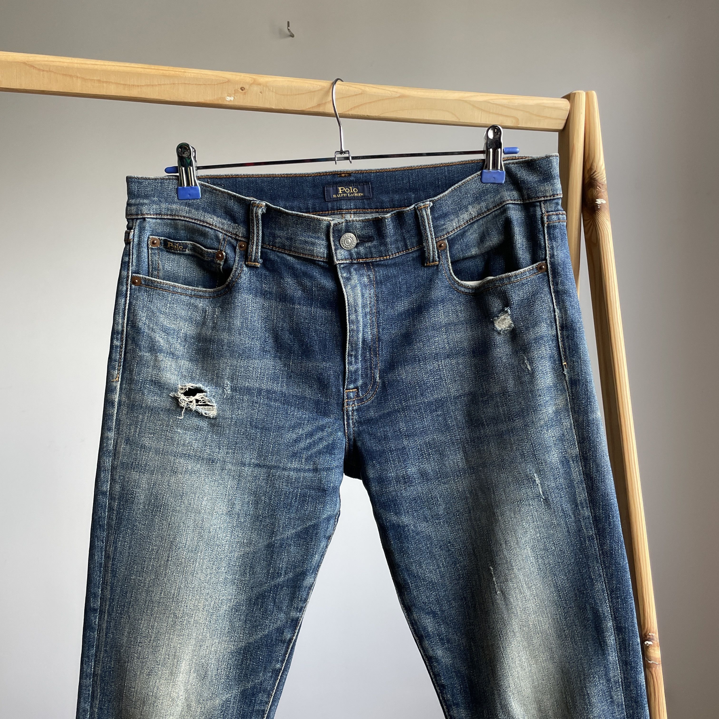 Polo Ralph Lauren Polo Ralph Lauren Womens Tompkins Skinny Distressed Denim Size 32" / US 10 / IT 46 - 3 Thumbnail