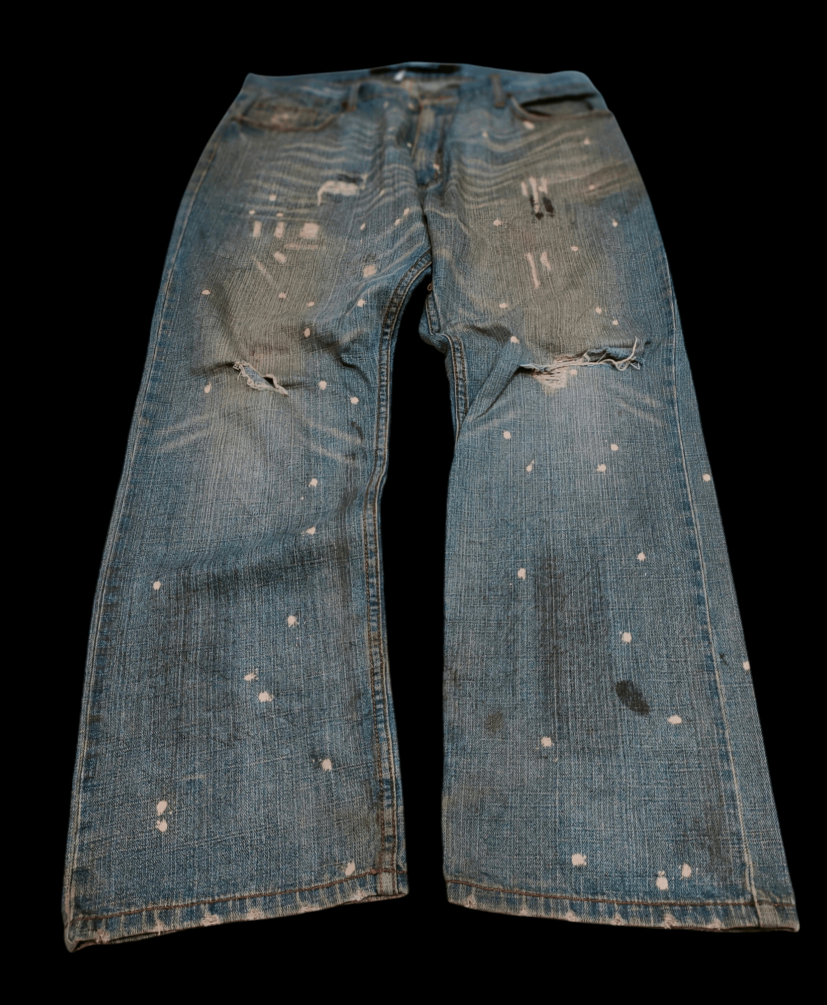 Japanese Brand 💥Flared Buckle Back Stick Around Loose Denim 💥 Size US 36 / EU 52 - 1 Thumbnail