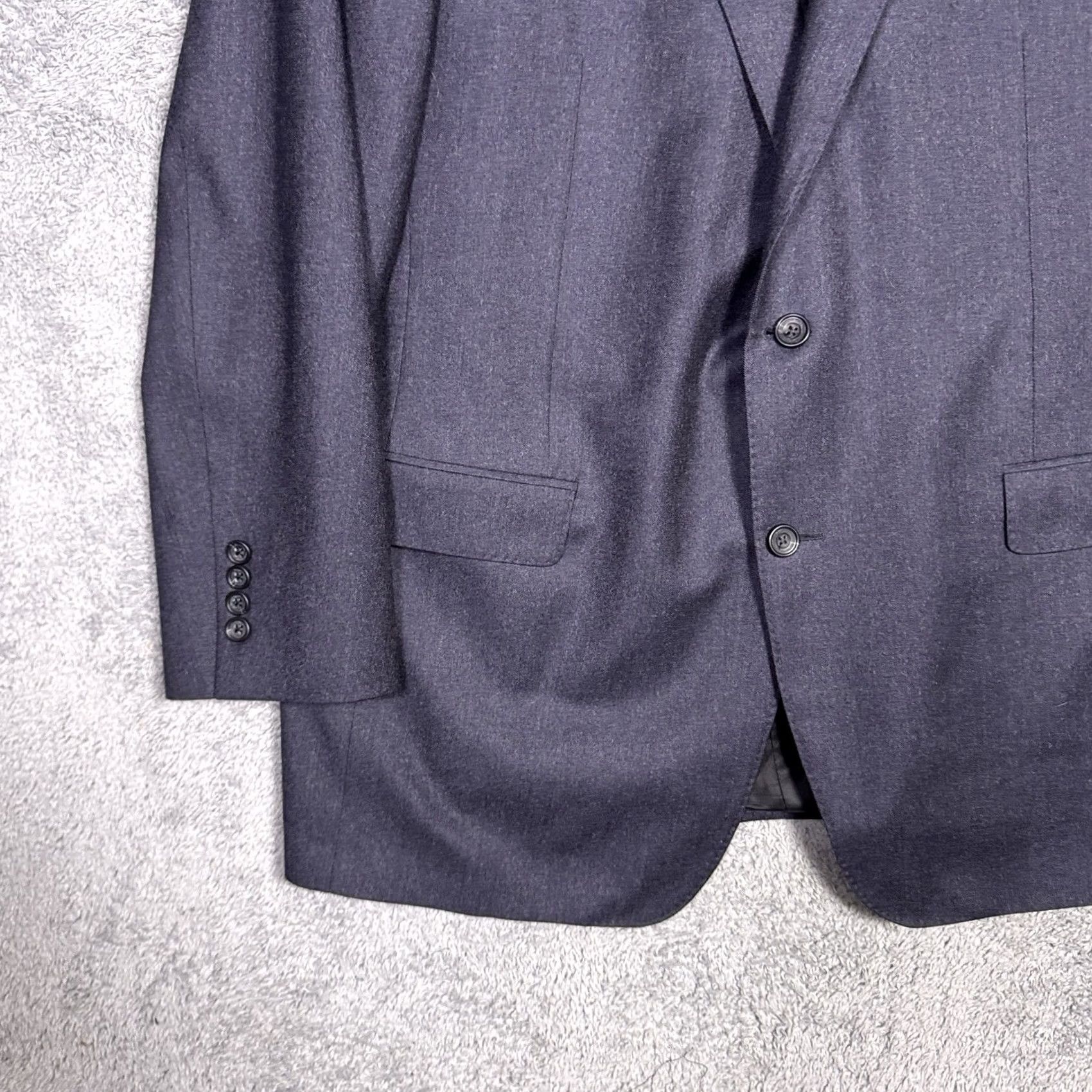 Vintage Samuelsohn Blazer Mens 46L Sport Coat Wool Cashmere Gray 2-Button Notch Notch Lapel Business Casual Long Coat/ Jacket Size 46R - 2 Thumbnail