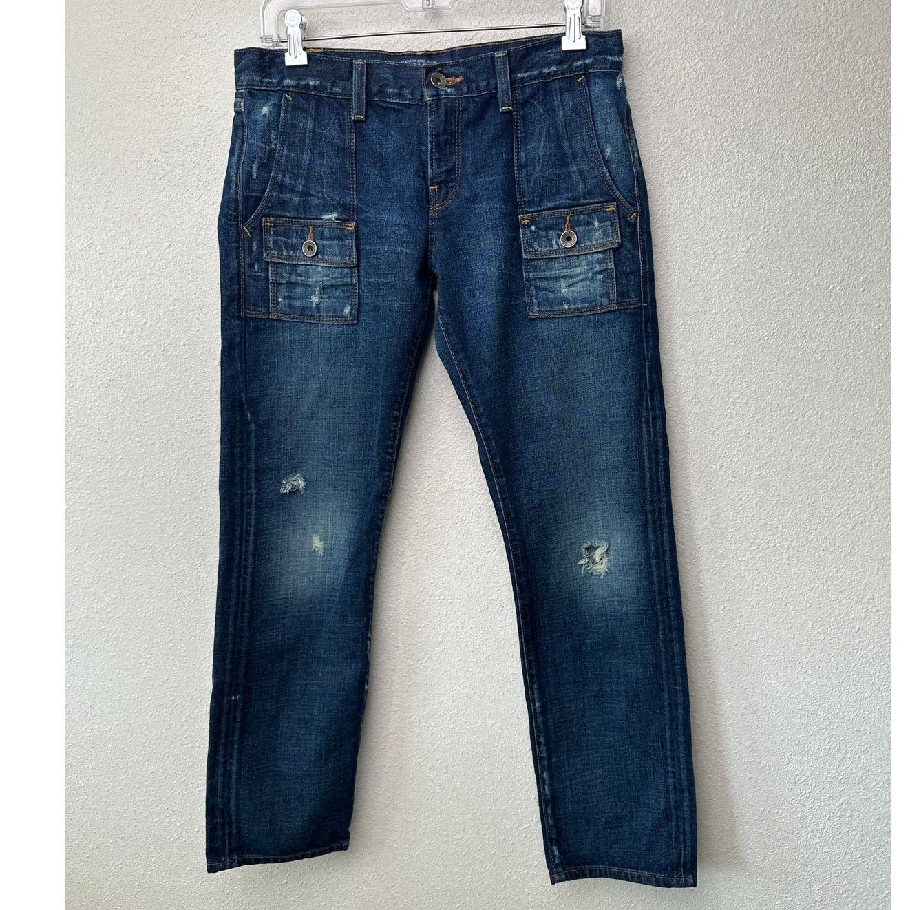 Lucky Brand Lucky Brand Y2K Low Rise Dark Medium Wash Cargo Jeans 4/27 Size 27" / US 4 / IT 40 - 3 Thumbnail