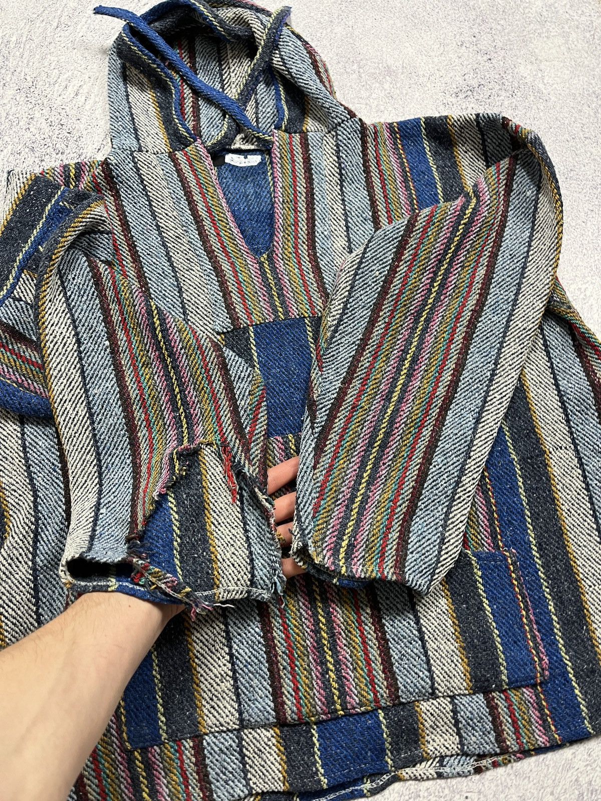 Japanese Brand × Vintage Vintage 90’s Navajo Style Cable Knit Patchwork Hoodie Rare Size US L / EU 52-54 / 3 - 19 Thumbnail