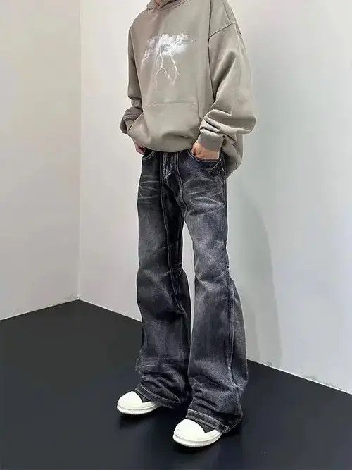 Jean Washed vintage baggy micro flared jeans Size US 31 - 4 Thumbnail