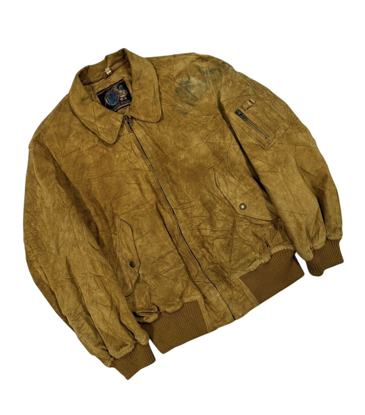 Kadoya × Vintage Vtg🔥Dgrace Unlimited Bomber Leather Jacket Size US L / EU 52-54 / 3 - 6 Thumbnail