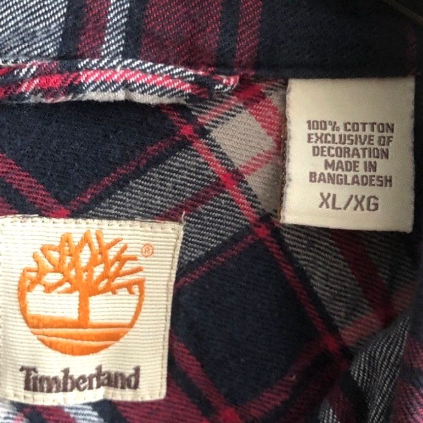 Timberland VINTAGE Timberland Mens Shirt Red Multi Plaid Flannel Button Down 100% Cotton XLarge Size US XL / EU 56 / 4 - 4 Thumbnail