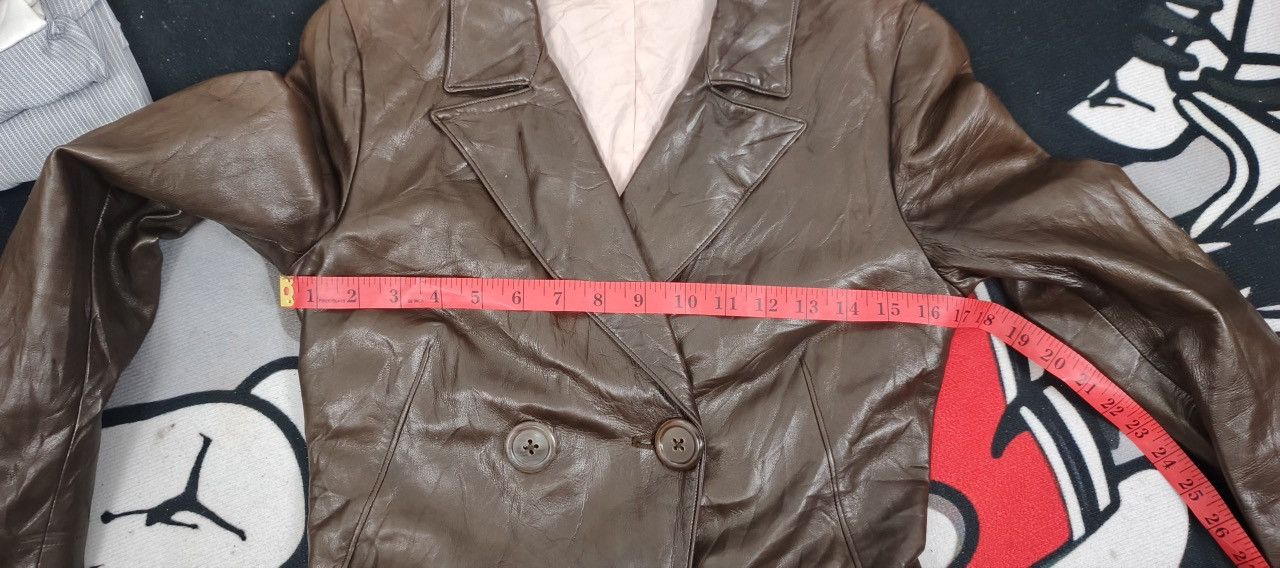 Jil Sander JIL SANDER LETHER DOUBLE-BREASTED COAT - Brown - IT 34 Size XXS / US 00 / IT 34 - 10 Thumbnail