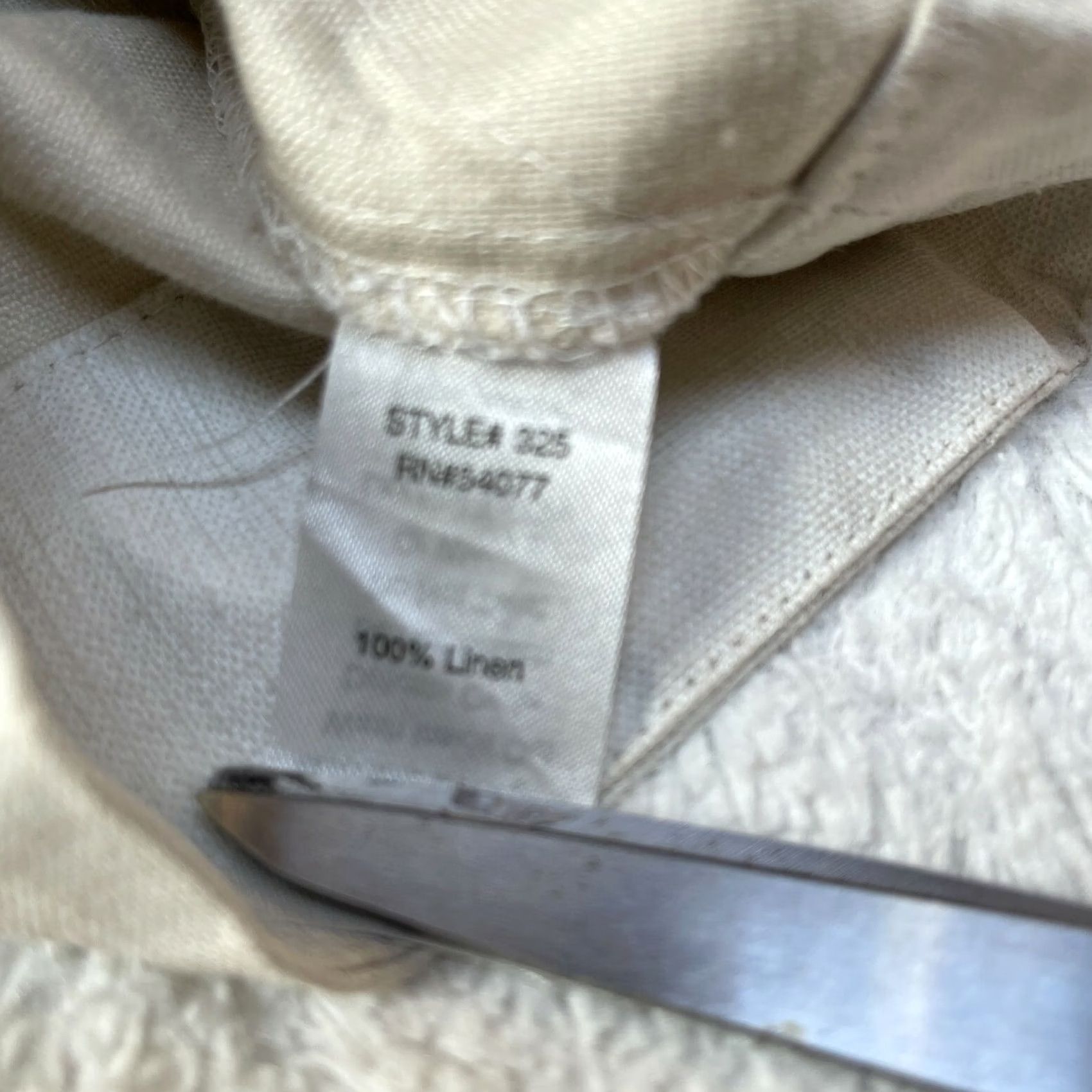 Vintage Cabi 325 Women's Small Ivory Waxed Linen Ruffle Asymmetrical Jacket Coat Blazer Size S / US 4 / IT 40 - 4 Thumbnail
