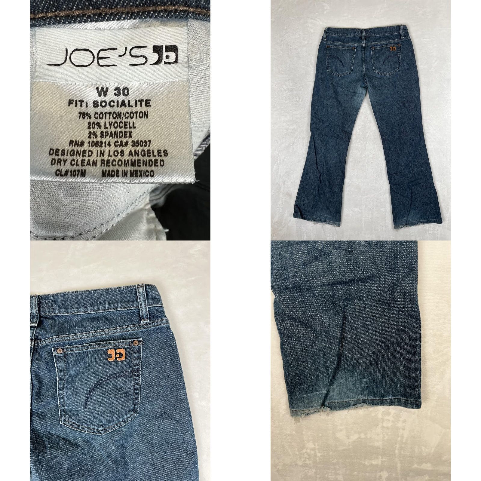 Vintage Joe's Jeans Womens 30 Blue Socialite Bootcut Denim Frayed Hem Casual Stretch Pockets Medium Wash Size 30" / US 8 / IT 44 - 8 Thumbnail