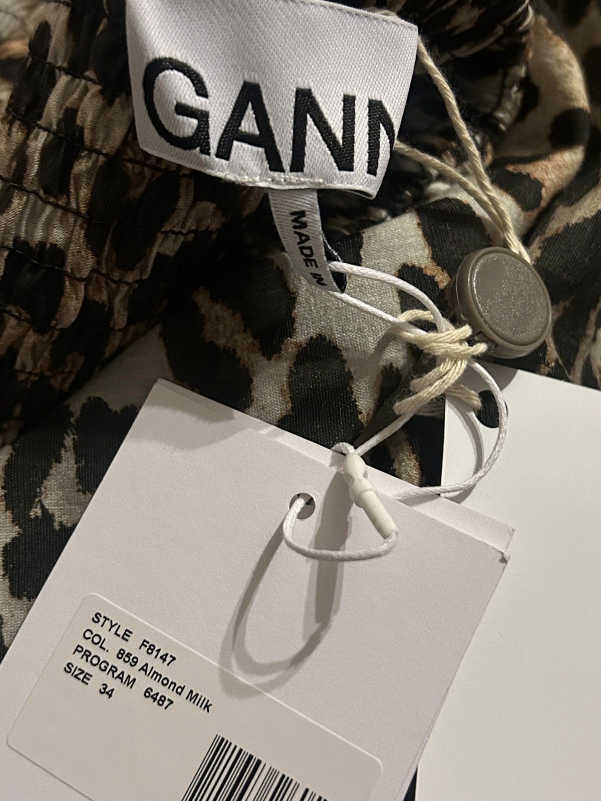 Ganni GANNI Leopard-print TENCEL™-blend voile midi dress size EU34 Size XS / US 0-2 / IT 36-38 - 7 Thumbnail