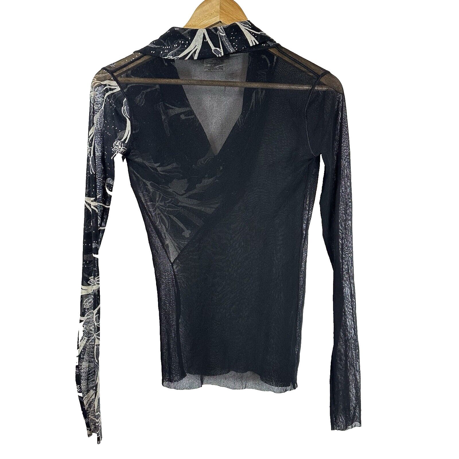 FUZZI FUZZI Jean Paul Gaultier Black Sheer Mesh Long Sleeve Top M Size L / US 10 / IT 46 - 2 Thumbnail