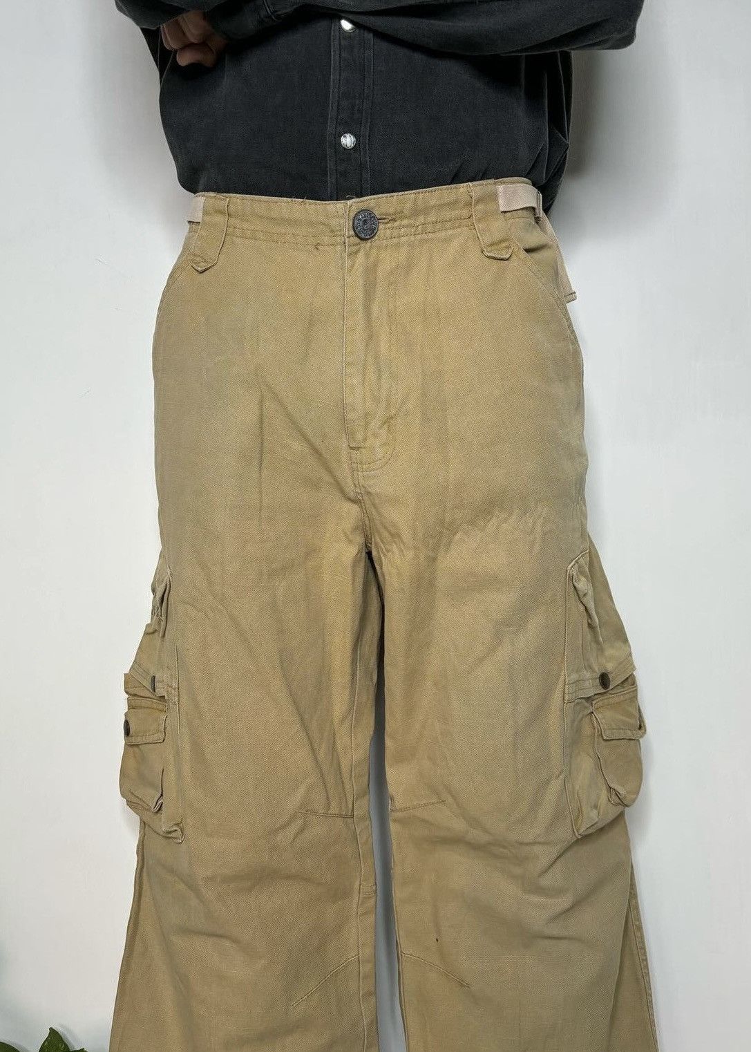 Dolce & Gabbana × Japanese Brand × Junya Watanabe 1990s multipocket baggy wide-leg flare cargo pants. Size US 34 / EU 50 - 5 Thumbnail