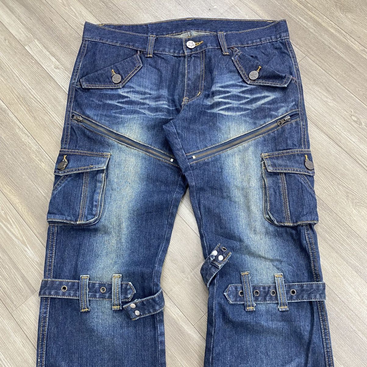 Japanese Brand 2000s Tornado Mart Lgb Goa Faded Bondage Flared Jeans Y2K Size US 32 / EU 48 - 2 Thumbnail